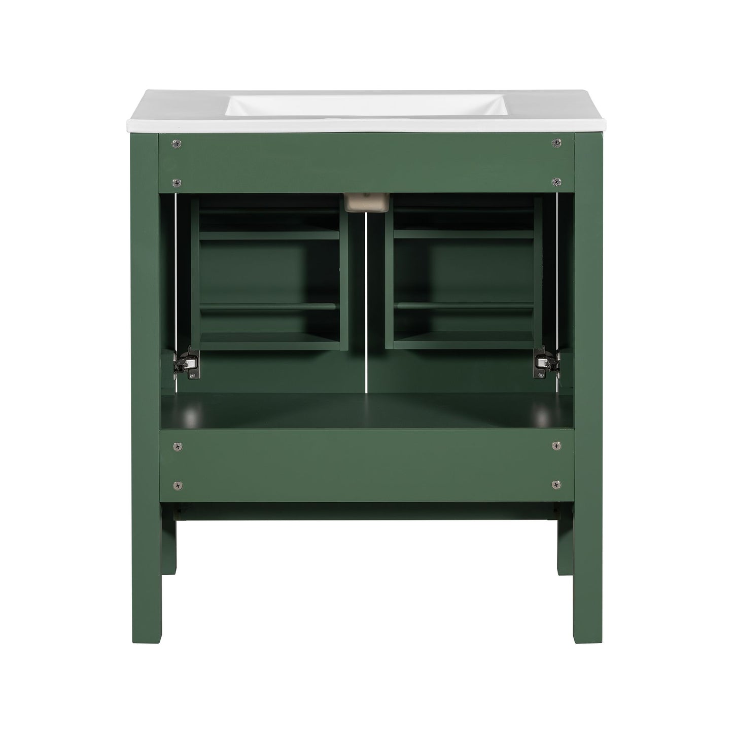 30" Green Bathroom Vanity with Single Sink - close-up