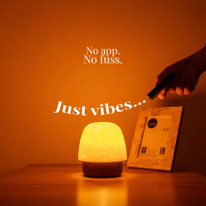 LumiCove – Aurora Mood Lamp with White Noise & Bluetooth Speaker | Cordless Bedside Light