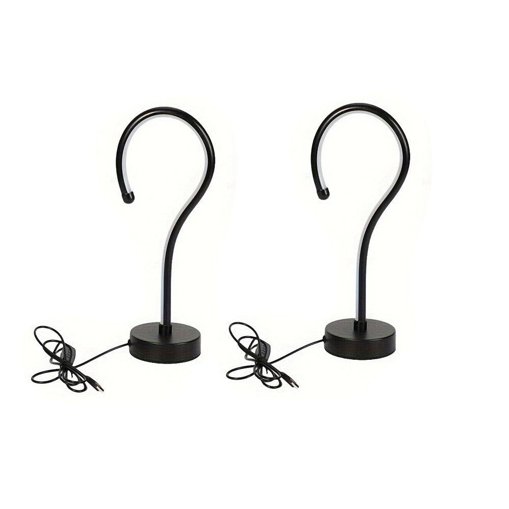 2PC Creative Question Mark Shape Table Lamp, USB Three-color Dimming Desktop Decoration Table Lamp - room setting