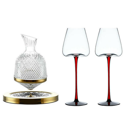360� Rotating Crystal Wine Decanter - dimensions view