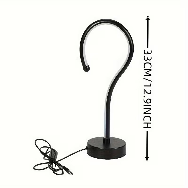2PC Creative Question Mark Shape Table Lamp, USB Three-color Dimming Desktop Decoration Table Lamp - detail view