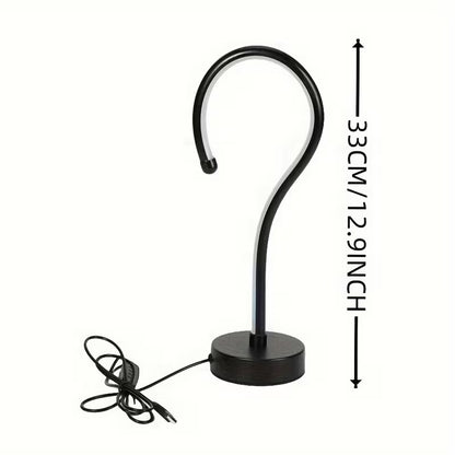 2PC Creative Question Mark Shape Table Lamp, USB Three-color Dimming Desktop Decoration Table Lamp - detail view