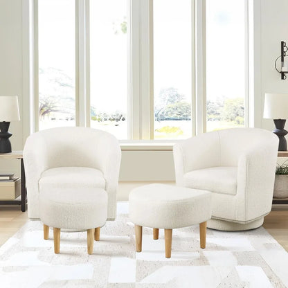Modern Swivel Accent Chair with Ottoman