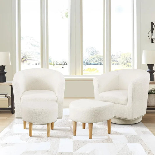 Modern Swivel Accent Chair with Ottoman