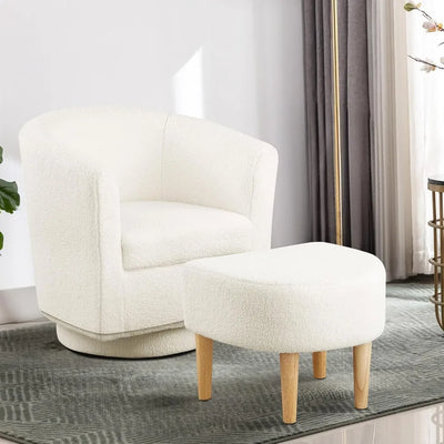 Modern Swivel Accent Chair with Ottoman