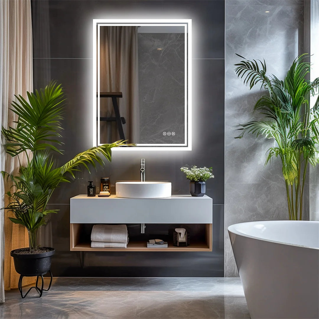 Illuminated Frameless Bathroom Mirror