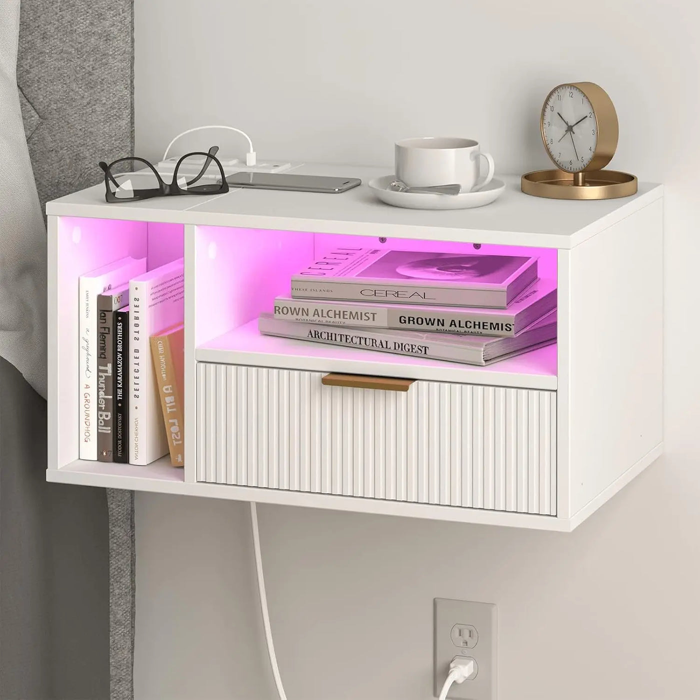 LED floating nightstand