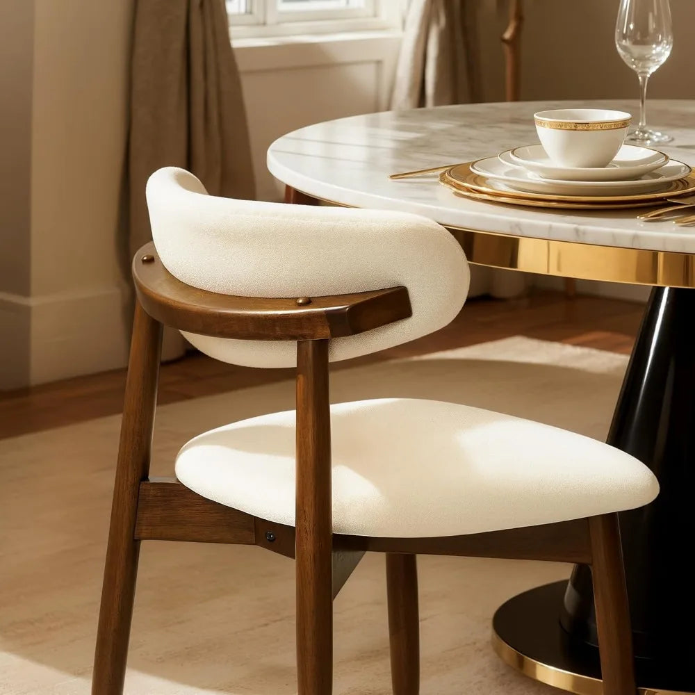 Elegant Curved Back Dining Chair - angle view