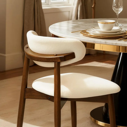 Elegant Curved Back Dining Chair - angle view