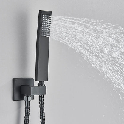 Quyanre Matte Black Shower Faucets Set - detail view