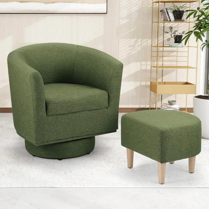 Modern Swivel Accent Chair with Ottoman - lifestyle shot