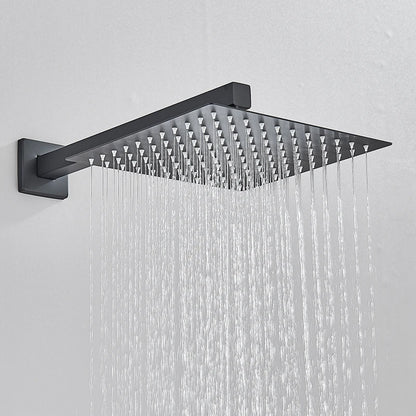 Quyanre Matte Black Shower Faucets Set - angle view