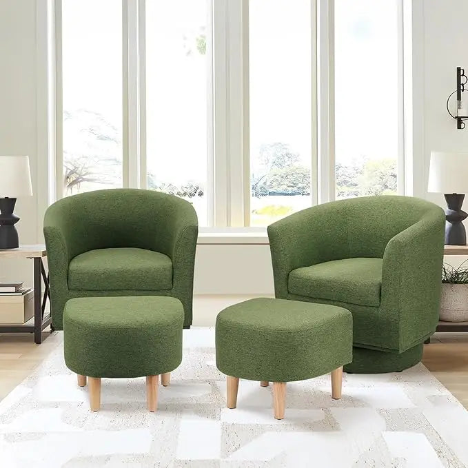 Modern Swivel Accent Chair with Ottoman