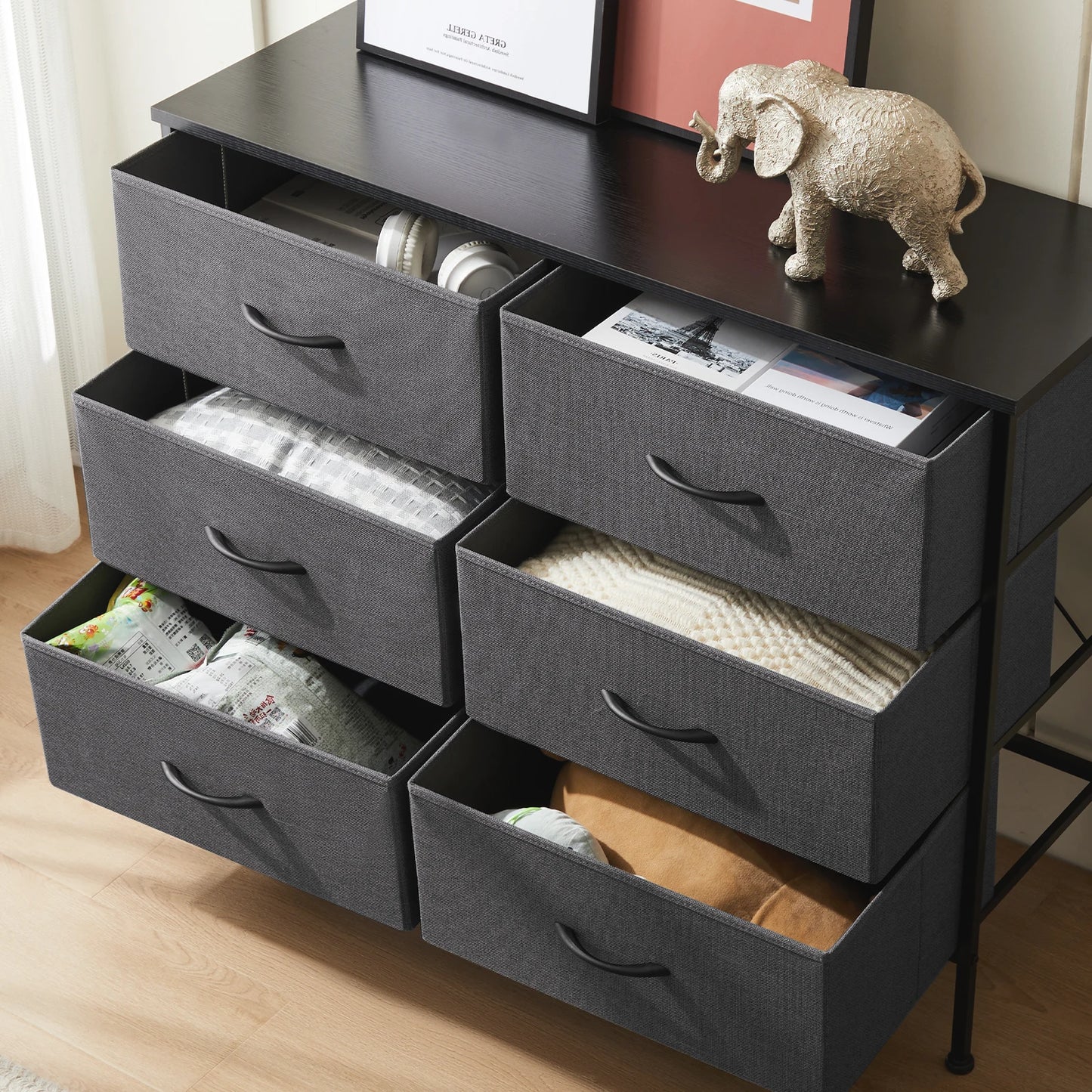 modern drawer dresser - detail view