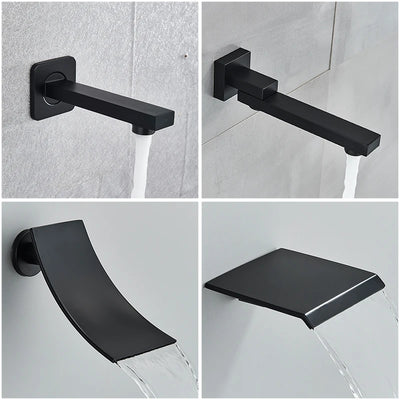 Quyanre Matte Black Shower Faucets Set