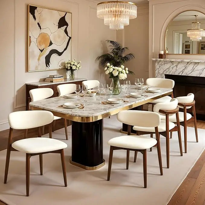 Elegant Curved Back Dining Chair - detail view