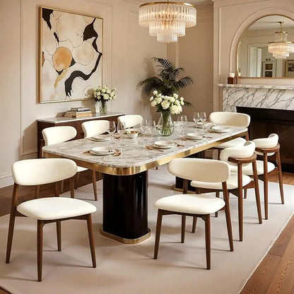 Elegant Curved Back Dining Chair - detail view