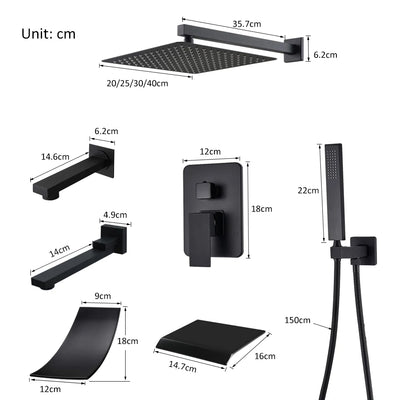 Quyanre Matte Black Shower Faucets Set