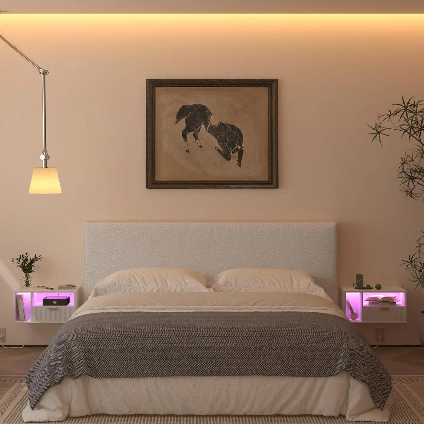 LED floating nightstand