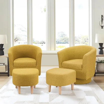 Modern Swivel Accent Chair with Ottoman - close-up