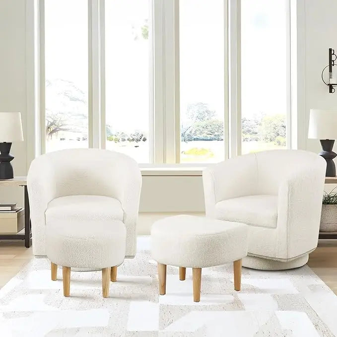 Modern Swivel Accent Chair with Ottoman - view 13