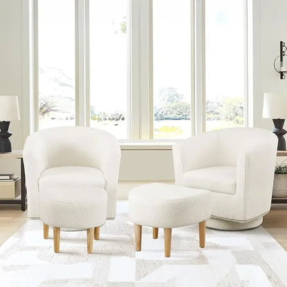 Modern Swivel Accent Chair with Ottoman - view 13