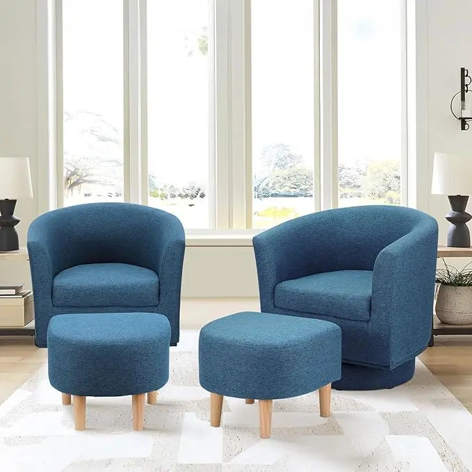 Modern Swivel Accent Chair with Ottoman - view 9