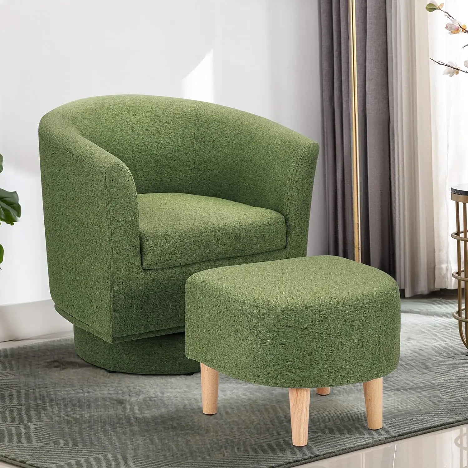 Modern Swivel Accent Chair with Ottoman - view 10