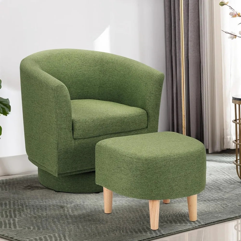 Modern Swivel Accent Chair with Ottoman