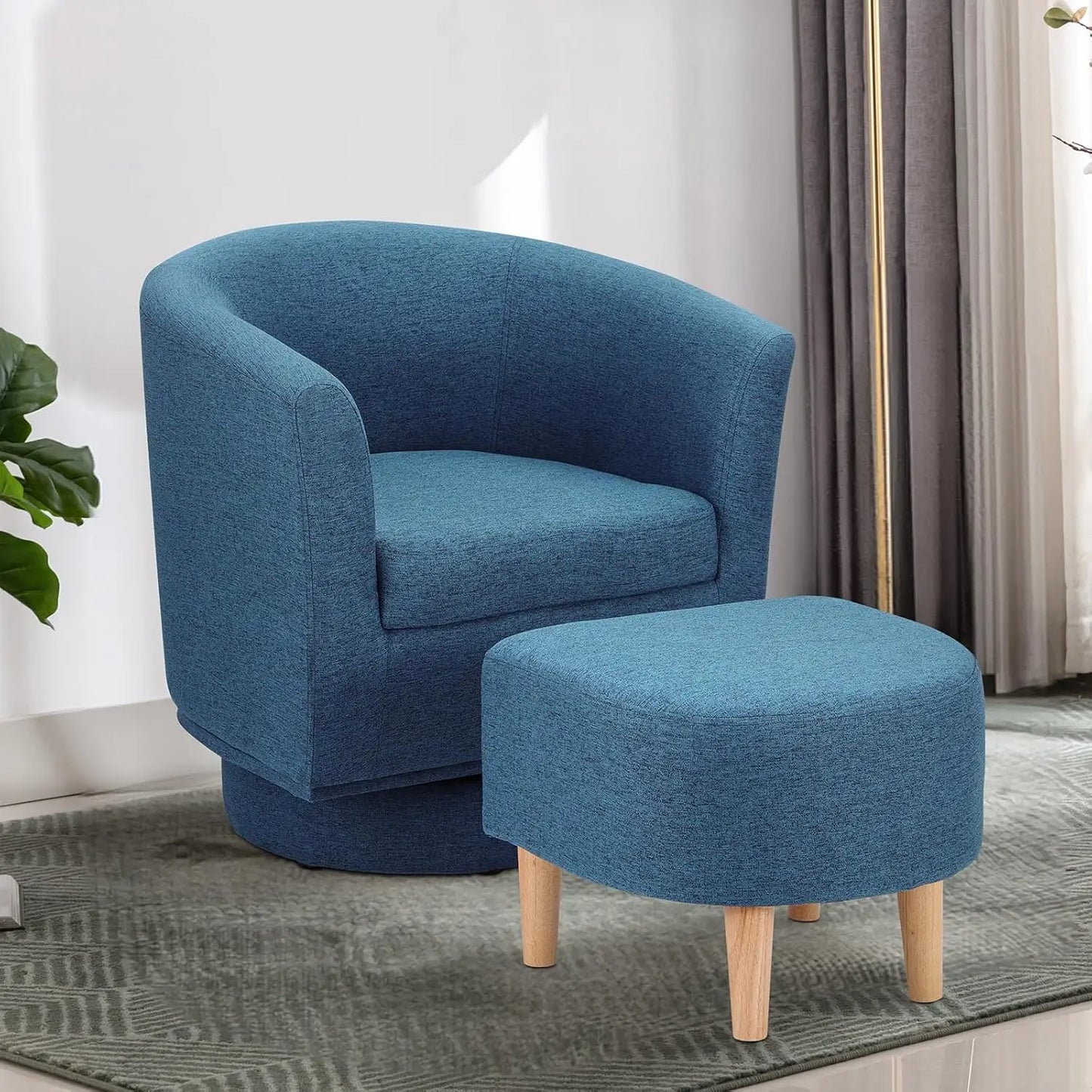 Modern Swivel Accent Chair with Ottoman - view 11
