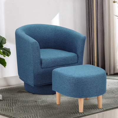 Modern Swivel Accent Chair with Ottoman