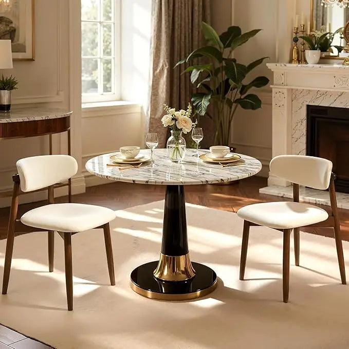 Elegant Curved Back Dining Chair - dimensions view