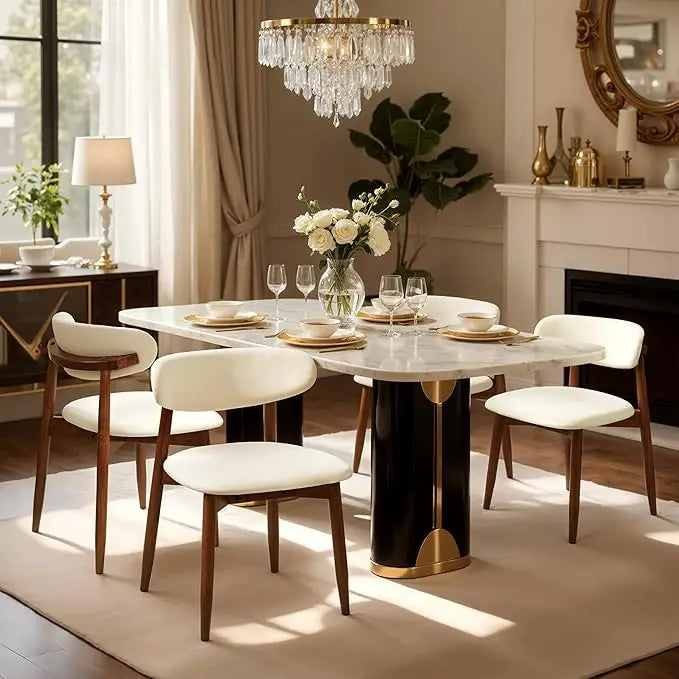 Elegant Curved Back Dining Chair - close-up