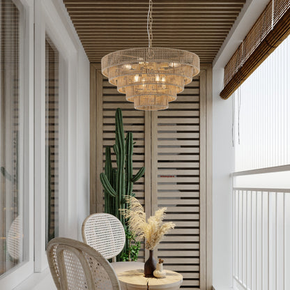 Boho Hemp Rope Chandelier
