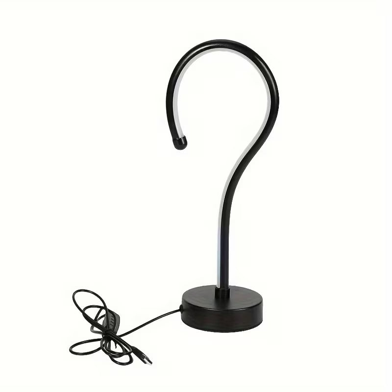 2PC Creative Question Mark Shape Table Lamp, USB Three-color Dimming Desktop Decoration Table Lamp - dimensions view