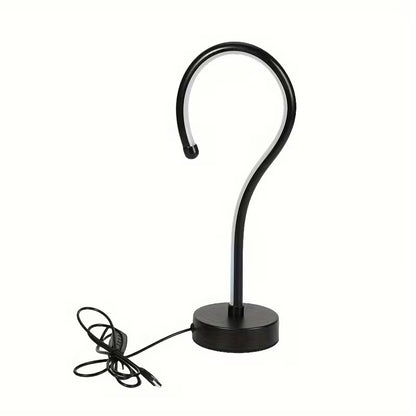2PC Creative Question Mark Shape Table Lamp, USB Three-color Dimming Desktop Decoration Table Lamp - dimensions view