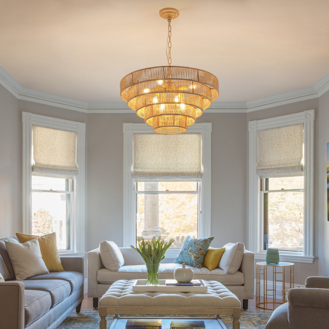 Boho Hemp Rope Chandelier