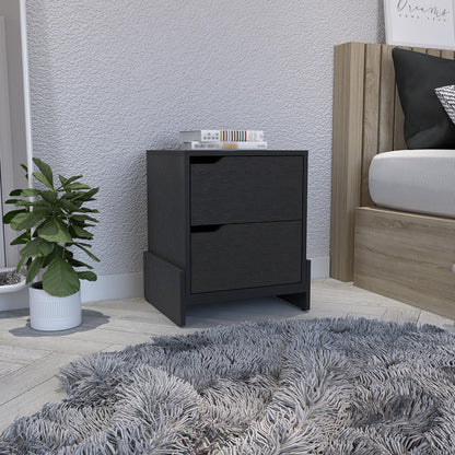 Haines Nightstand with Two-Drawers, End Table with Sturdy Base - close-up