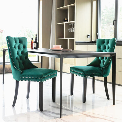 Set of 2 Modern Velvet Dining Chairs - view 8