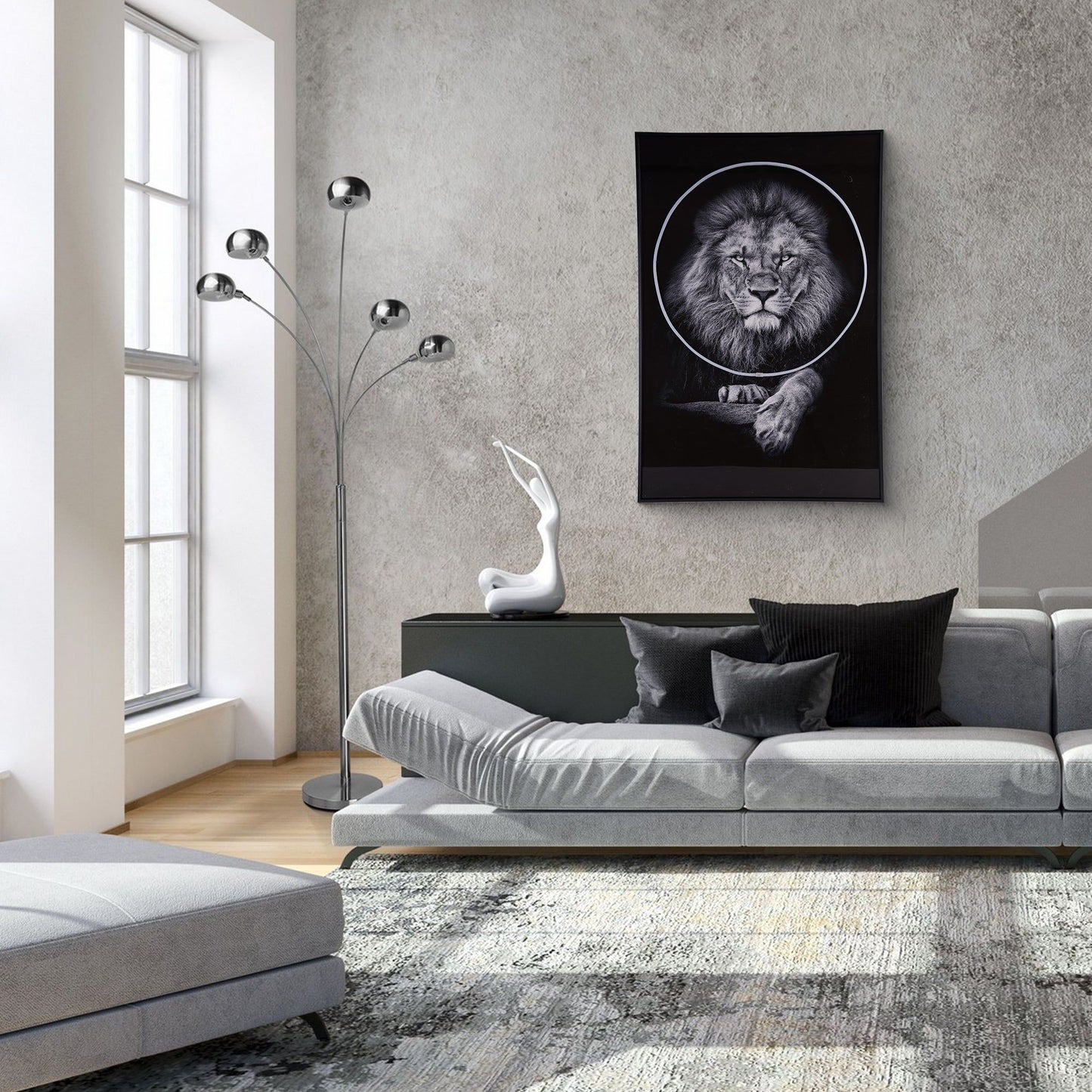 Lion Wall Art with LED Light - lifestyle shot