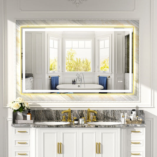 Modern Gold Framed LED Bathroom Mirror