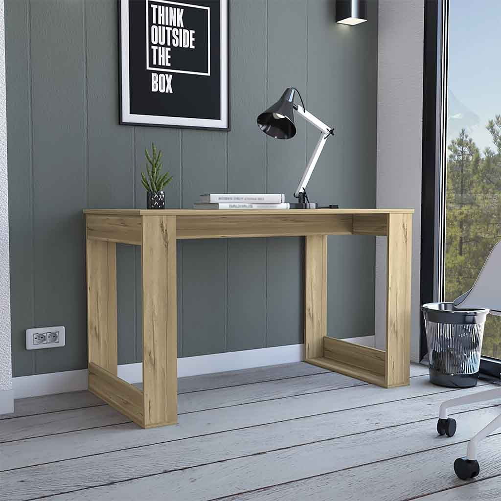Modern Light Oak Writing Desk - detail view