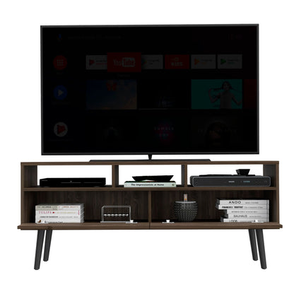 Modern TV Stand with Storage - Dark Walnut - lifestyle shot