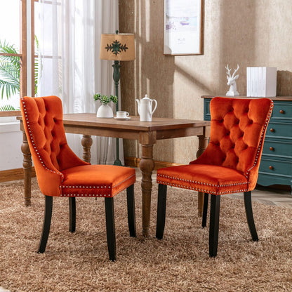 Set of 2 Modern Velvet Dining Chairs - lifestyle shot