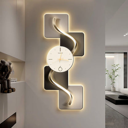 Abstract Geometric LED Wall Clock - Modern Silent Design - lifestyle shot