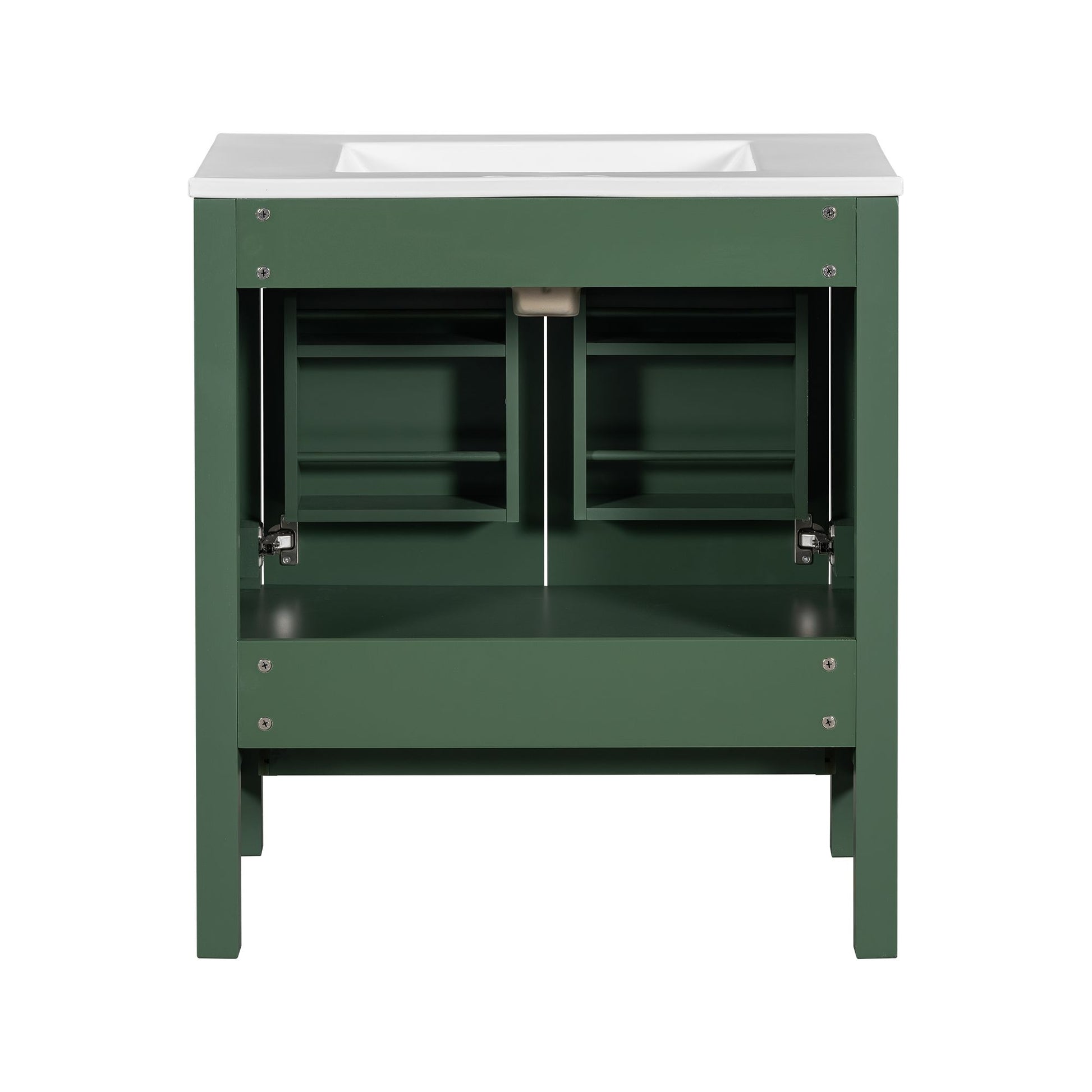 30" Green Bathroom Vanity with Single Sink - close-up