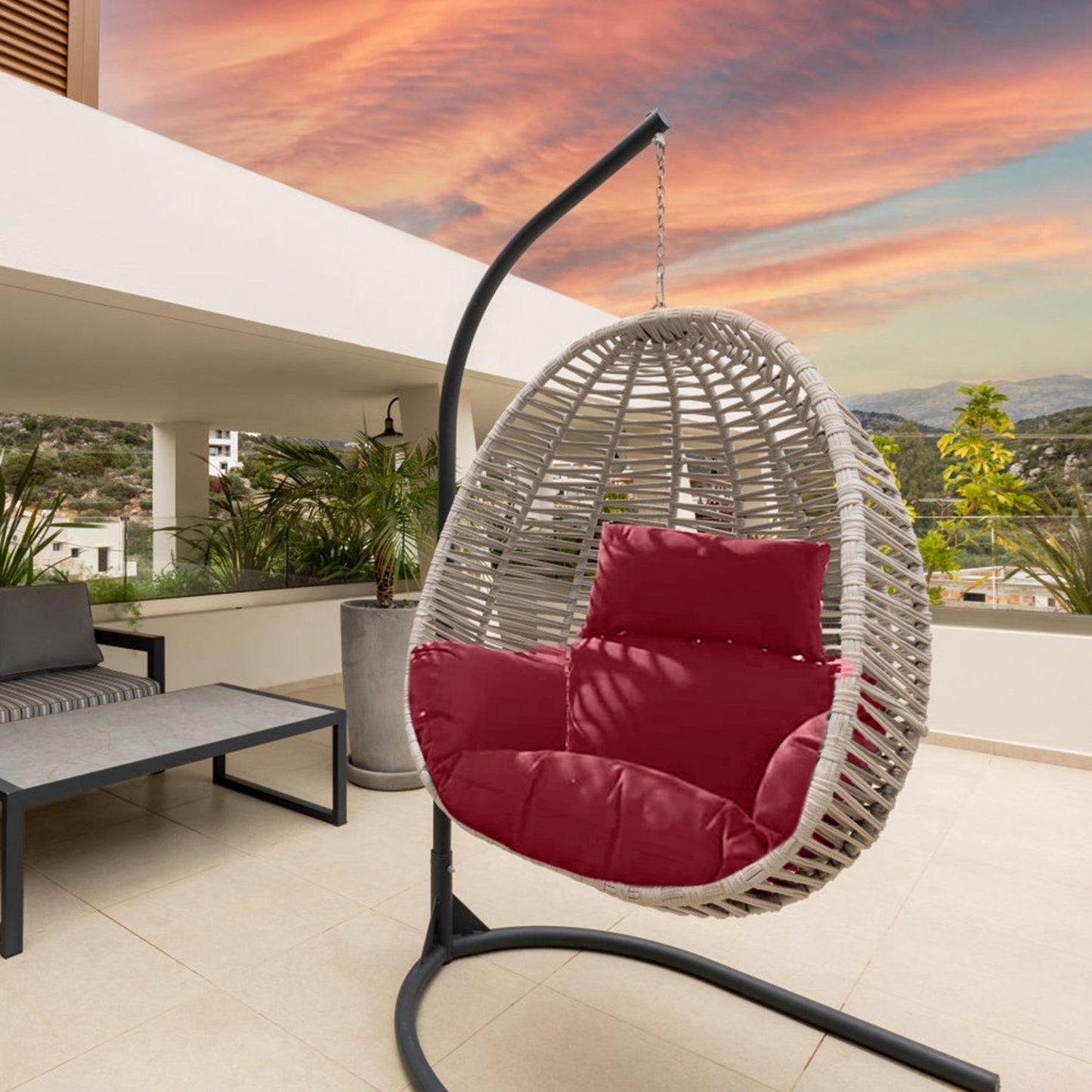 Egg Chair Cushion with Headrest - lifestyle shot