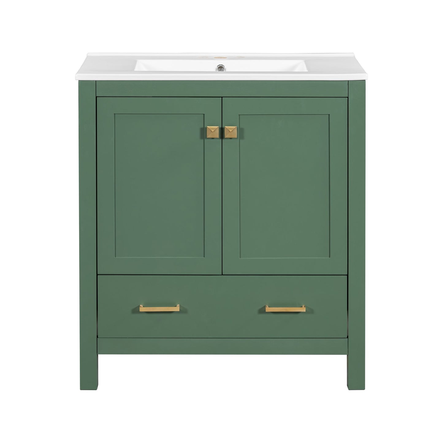 30" Green Bathroom Vanity with Single Sink - lifestyle shot