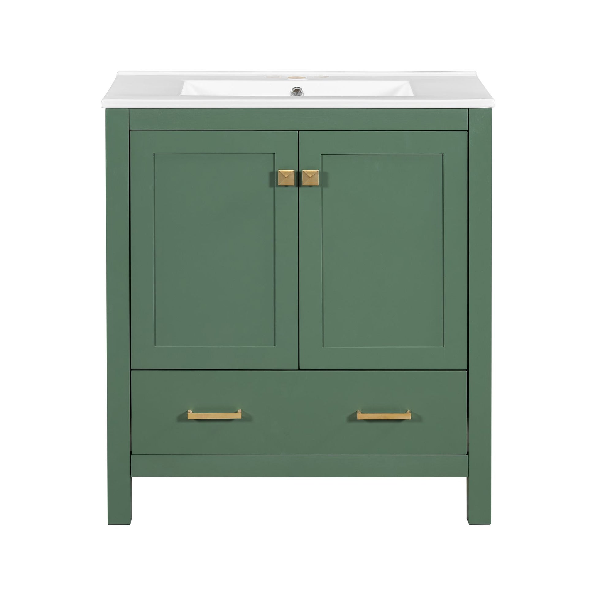 30" Green Bathroom Vanity with Single Sink - lifestyle shot