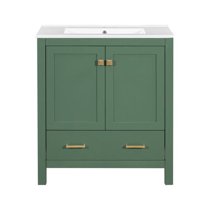 30" Green Bathroom Vanity with Single Sink - lifestyle shot